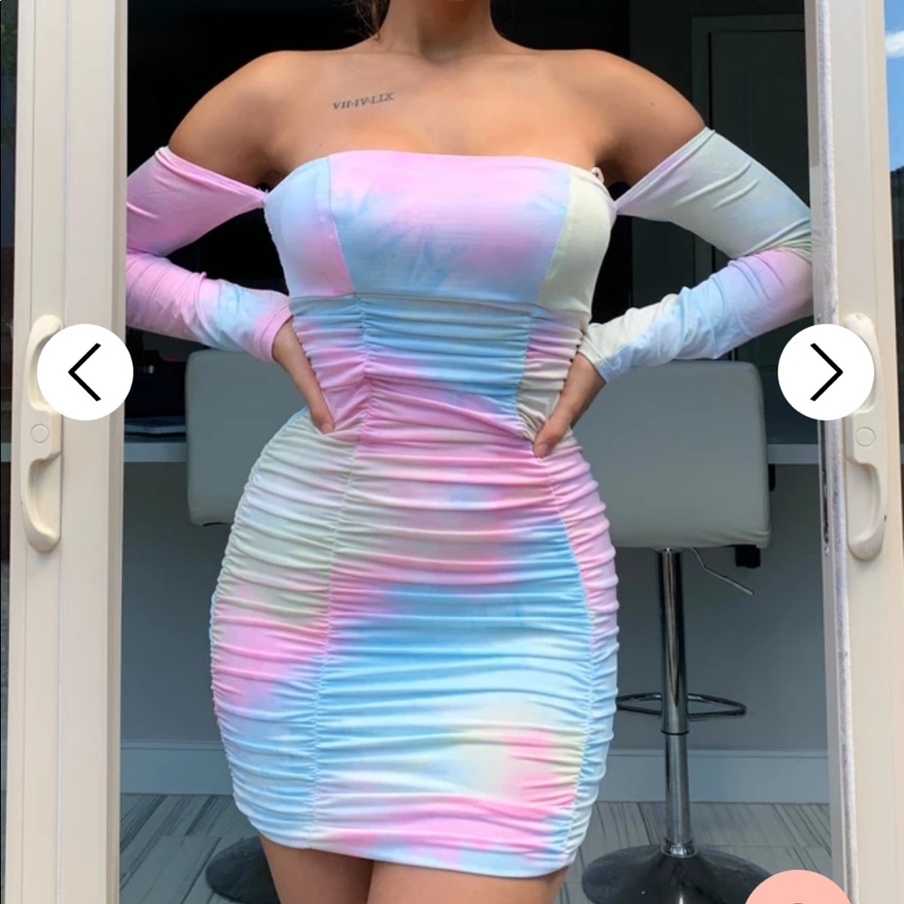 Die dye ruched dress